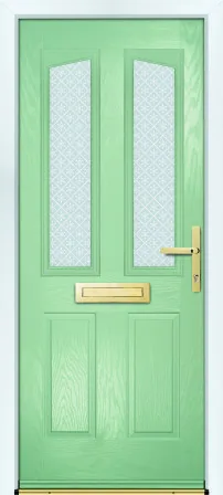Portico Charsley & Charlton composite front door in Chartwell with Pesaro decorative glass, Bully Windows, South Wales