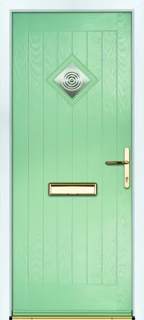 Portico Geddes & Glenista composite front door in Chartwell with Genoa decorative glass, Bully Windows, South Wales